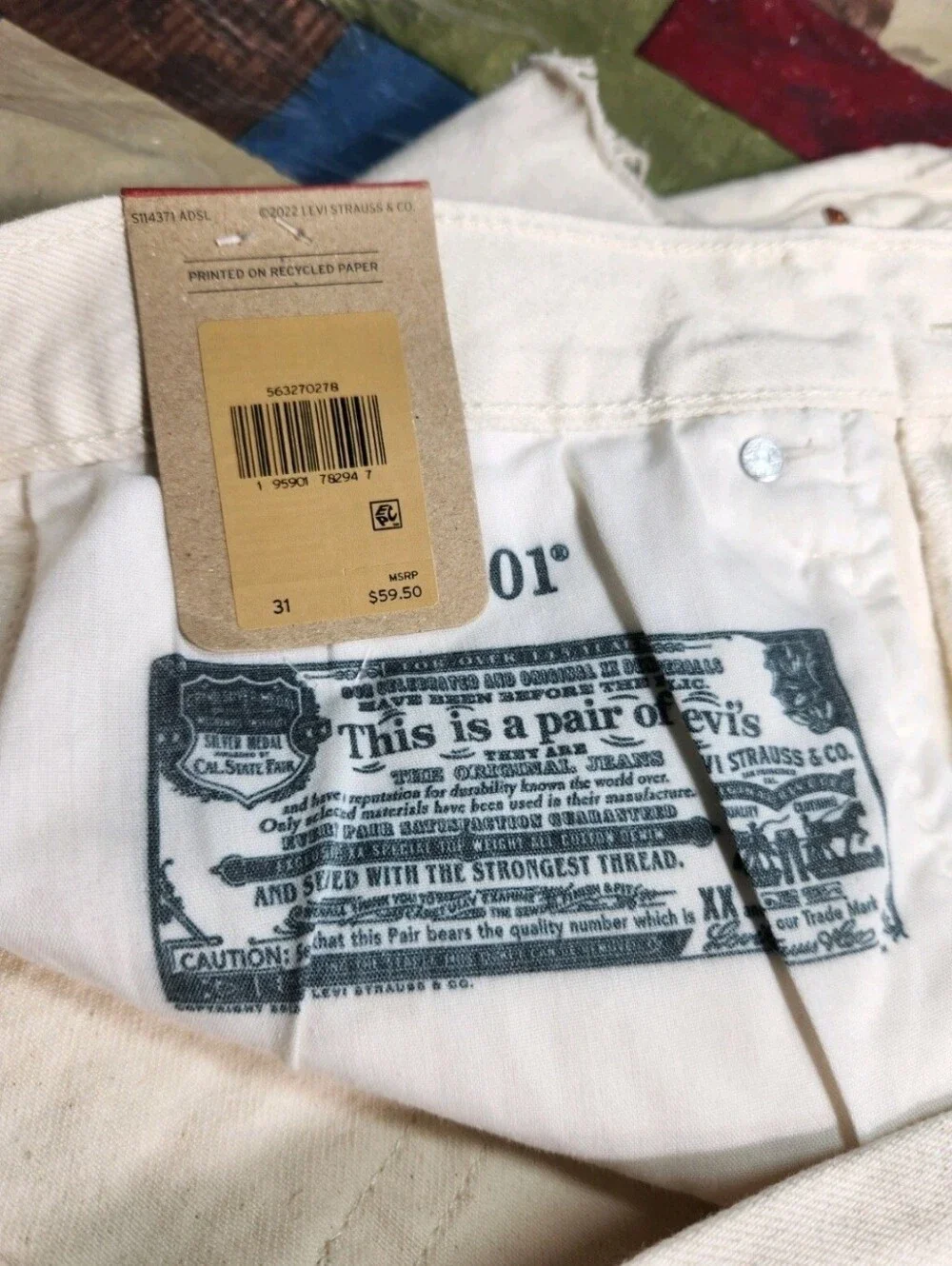 Levi's 501 Original Womens Size 31 Butterfly Print high rise Denim shorts NWT 3 - Picture 5 of 8